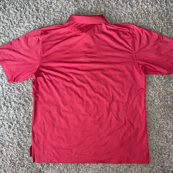 Footjoy Mens Polo Shirt Size Large Red Golf Stretch Short Sleeve - Picture 4 of 6